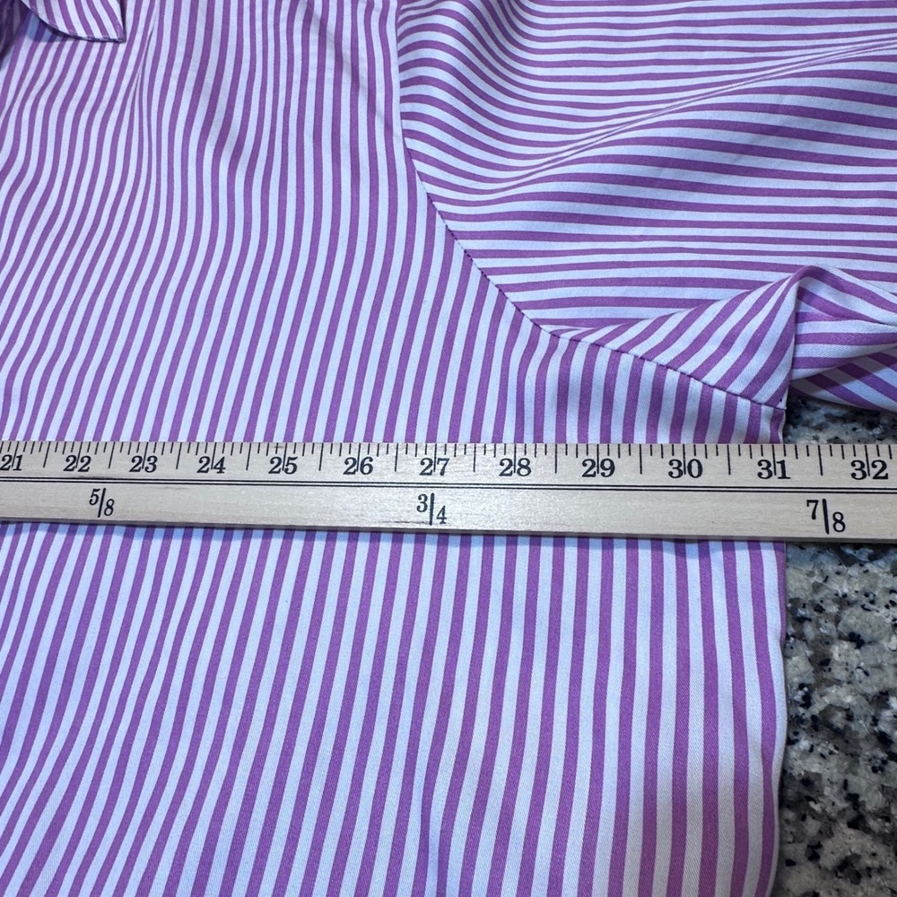 NWT Lane Bryant No-Peek Striped Tunic Shirt Purple White 26 Lyocell Belted - Picture 5 of 9